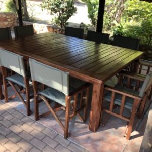 Ten Seater outdoor table with director's chairs